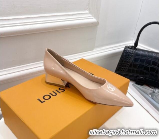 Sumptuous Louis Vuitton Magnetic Slingback Pump 3.5cm in Patent Calf Leather 021636 Nude