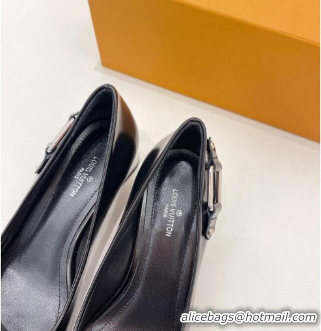 Lowest Price Louis Vuitton Magnetic Pumps 3.5cm in Glazed Calf Leather 021640 Black