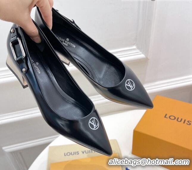 Lowest Price Louis Vuitton Magnetic Pumps 3.5cm in Glazed Calf Leather 021640 Black