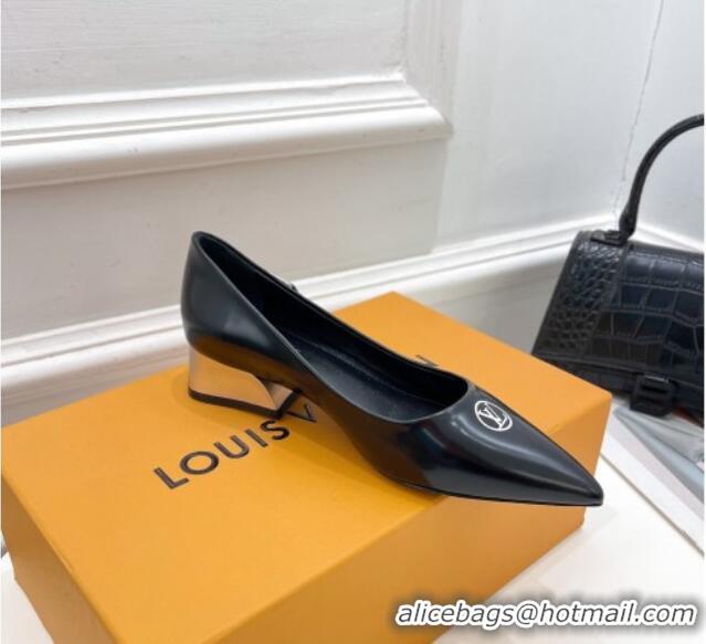 Lowest Price Louis Vuitton Magnetic Pumps 3.5cm in Glazed Calf Leather 021640 Black