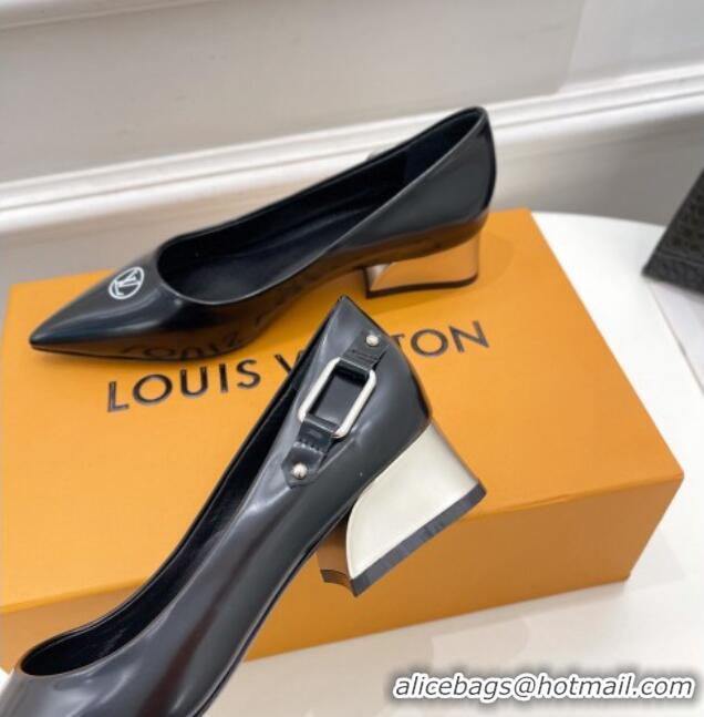 Lowest Price Louis Vuitton Magnetic Pumps 3.5cm in Glazed Calf Leather 021640 Black