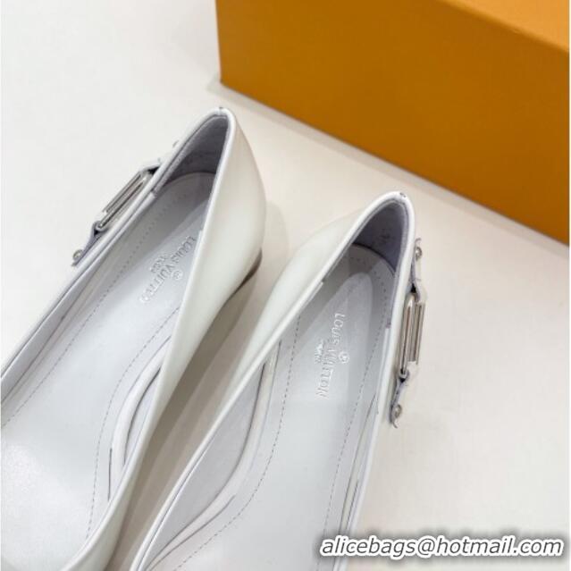 Low Price Louis Vuitton Magnetic Pumps 3.5cm in Glazed Calf Leather 021640 White