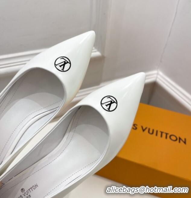 Low Price Louis Vuitton Magnetic Pumps 3.5cm in Glazed Calf Leather 021640 White