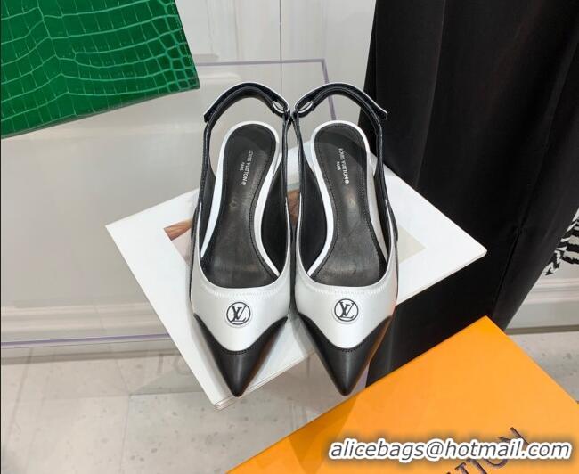 Good Quality Louis Vuitton Archlight Slingback Pumps 5.5cm in Satin and Leather White 021717