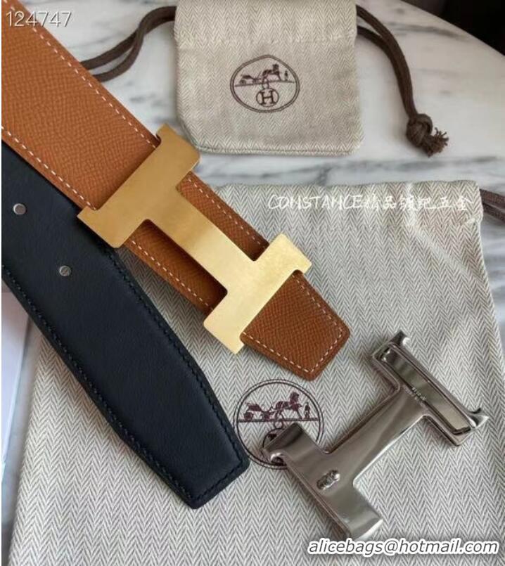 Top Grade Hermes original belt buckle & Reversible leather strap 38mm H06770 Brown Gold