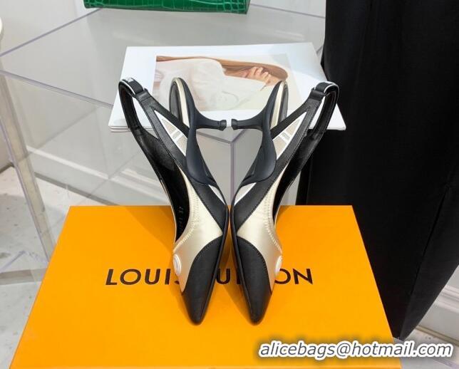 Stylish Louis Vuitton Archlight Slingback Pumps 5.5cm in Satin and Leather 021719 Apricot