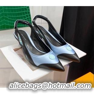 Good Looking Louis Vuitton Archlight Slingback Pumps 5.5cm in Satin and Leather 021719 Light Blue