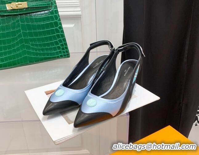 Good Looking Louis Vuitton Archlight Slingback Pumps 5.5cm in Satin and Leather 021719 Light Blue