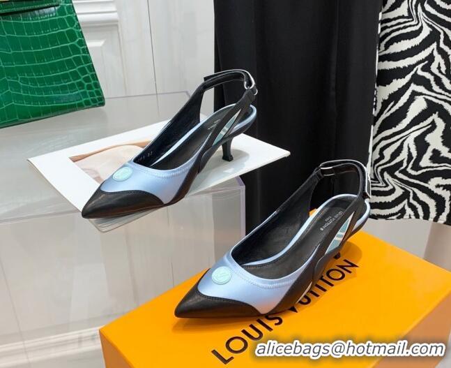 Good Looking Louis Vuitton Archlight Slingback Pumps 5.5cm in Satin and Leather 021719 Light Blue