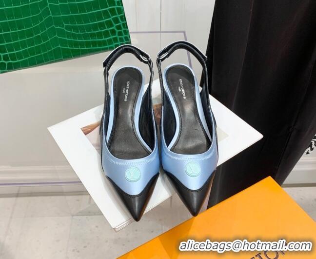 Good Looking Louis Vuitton Archlight Slingback Pumps 5.5cm in Satin and Leather 021719 Light Blue