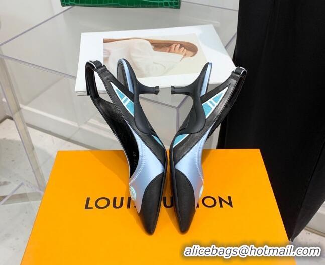 Good Looking Louis Vuitton Archlight Slingback Pumps 5.5cm in Satin and Leather 021719 Light Blue