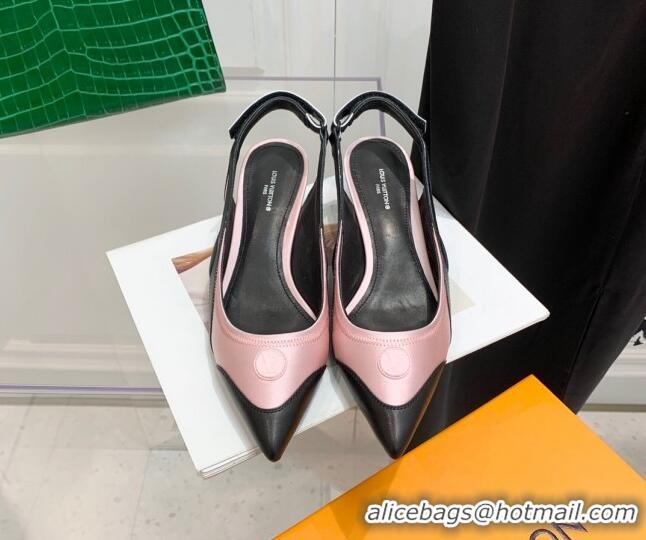 Cheap Price Louis Vuitton Archlight Slingback Pumps 5.5cm in Satin and Leather Light Pink 021723