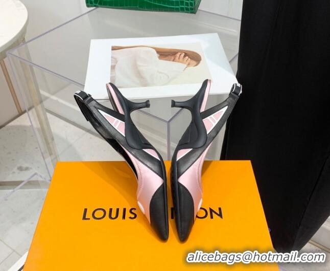 Cheap Price Louis Vuitton Archlight Slingback Pumps 5.5cm in Satin and Leather Light Pink 021723