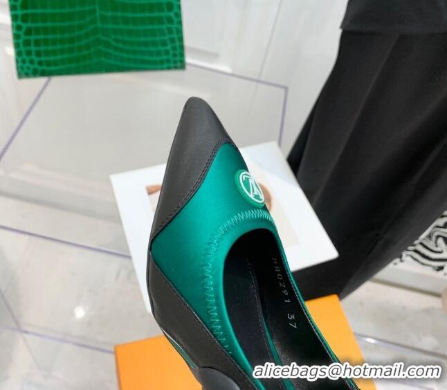 Charming Louis Vuitton Archlight Slingback Pumps 5.5cm in Satin and Leather Green 021724