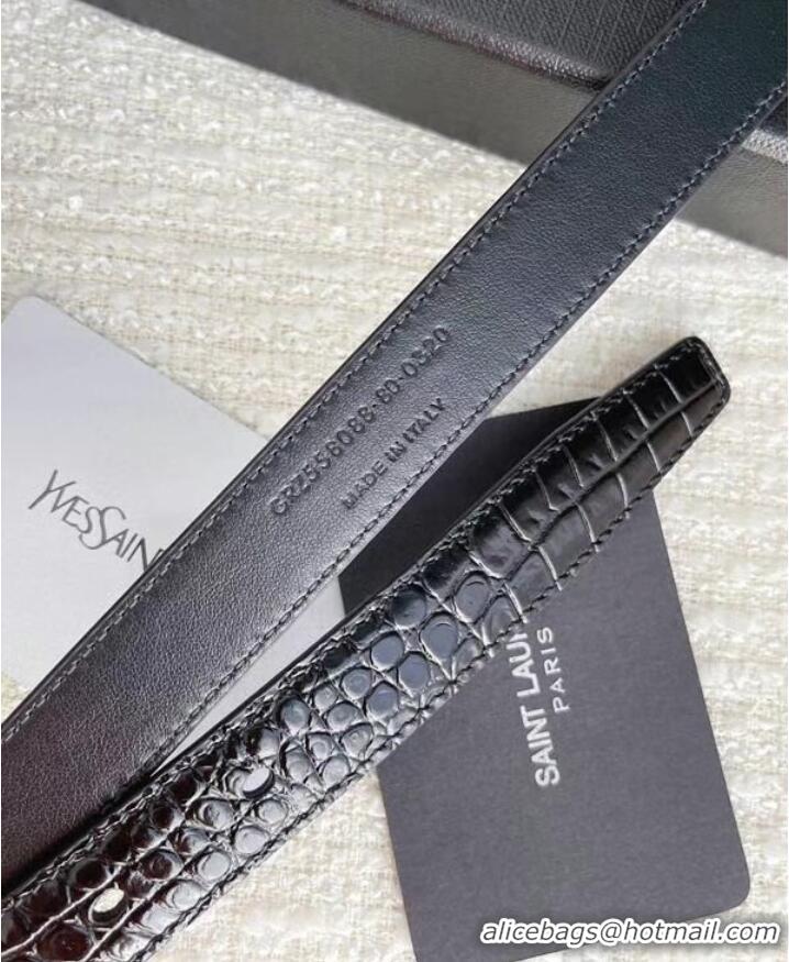 Luxury Discount YSL calf leather 20MM BELT SL1464