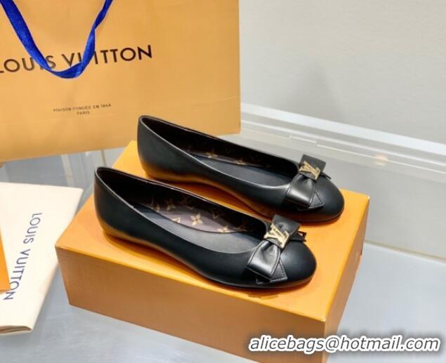 Good Product Louis Vuitton Popi Flat Ballerinas Black Leather 021944