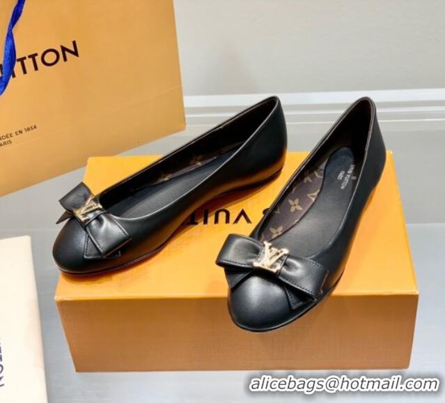 Good Product Louis Vuitton Popi Flat Ballerinas Black Leather 021944