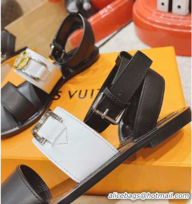 Duplicate Louis Vuitton Academy Flat Sandals White 030728