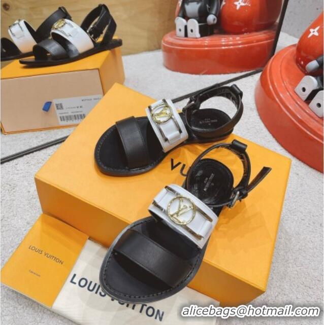 Duplicate Louis Vuitton Academy Flat Sandals White 030728