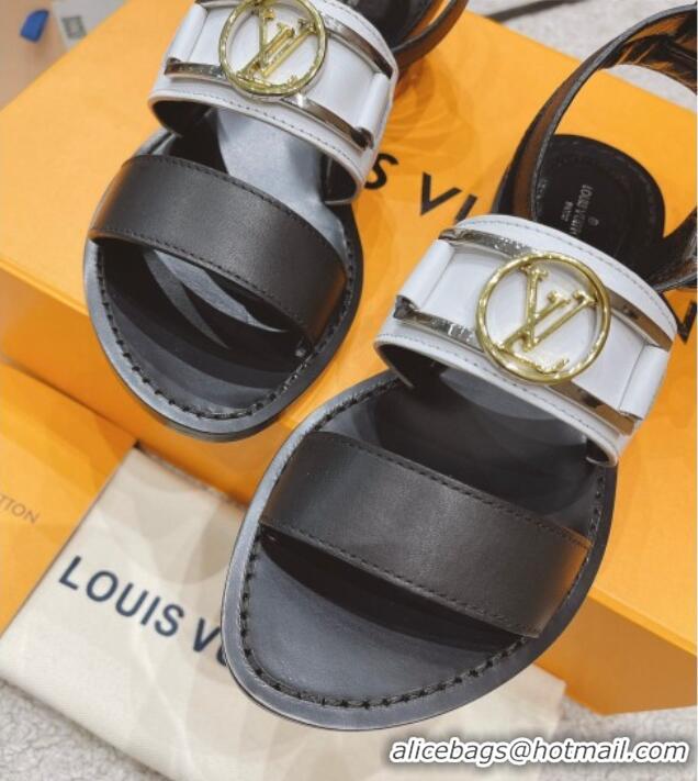 Duplicate Louis Vuitton Academy Flat Sandals White 030728