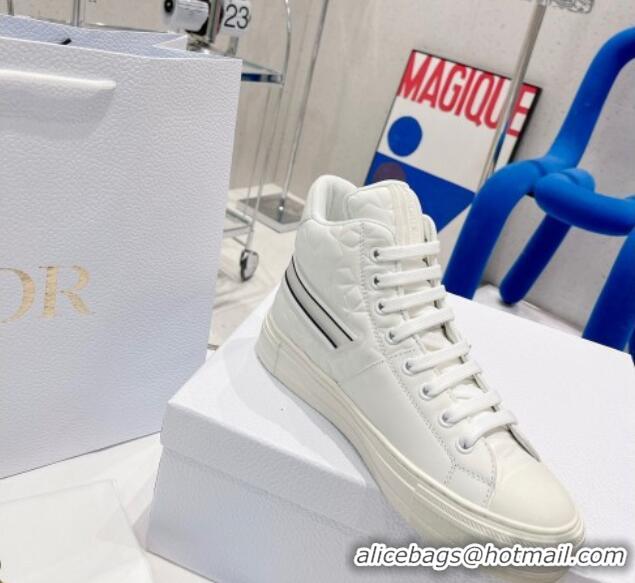 Good Looking Dior Walk'n'Dior Star High-top Sneakers in White Dior Étoile Embossed Lambskin and Calfskin 021593