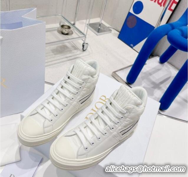 Good Looking Dior Walk'n'Dior Star High-top Sneakers in White Dior Étoile Embossed Lambskin and Calfskin 021593