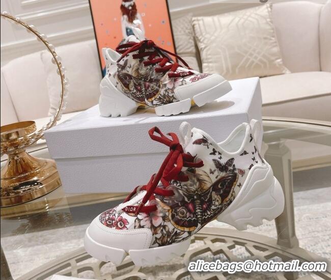 Top Design Dior D-Connect Sneaker in Red Butterfly Technical Fabric 021594