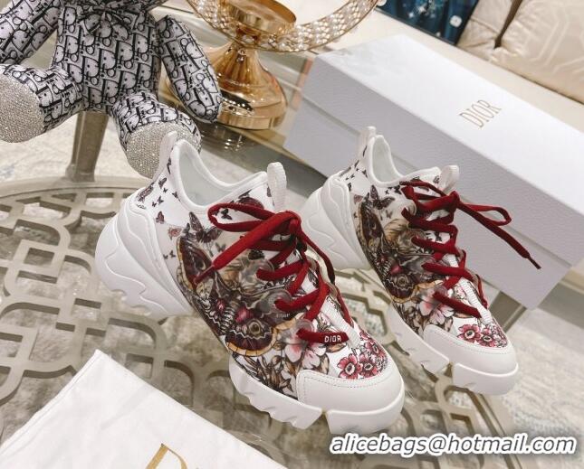 Top Design Dior D-Connect Sneaker in Red Butterfly Technical Fabric 021594