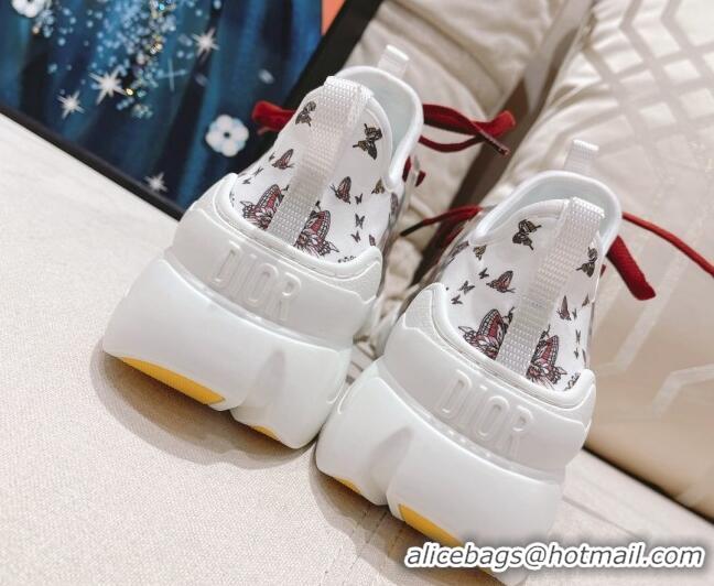 Top Design Dior D-Connect Sneaker in Red Butterfly Technical Fabric 021594