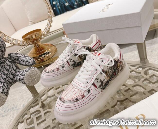 Shop Duplicate Dior Addict Sneakers in Red Butterfly print Mesh 021595