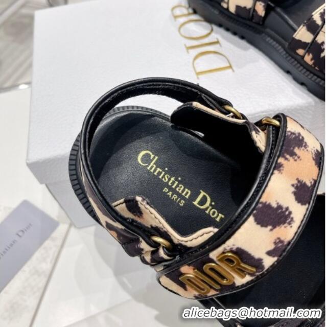 1:1 aaaaa Dior DiorAct Mizza Calfskin Flat Strap Sandals Yellow 030765