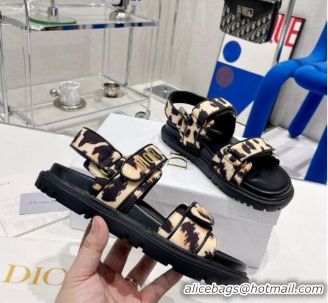 1:1 aaaaa Dior DiorAct Mizza Calfskin Flat Strap Sandals Yellow 030765