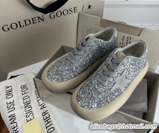 Cheap Golden Goose GGDB Space-Star Sneakers in Silver Glitter 030401