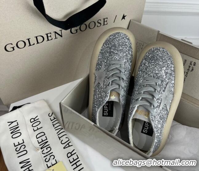 Cheap Golden Goose GGDB Space-Star Sneakers in Silver Glitter 030401