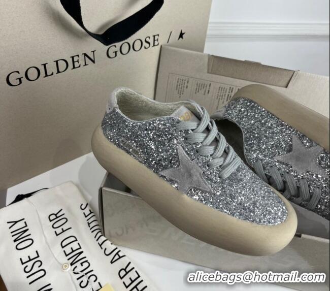 Cheap Golden Goose GGDB Space-Star Sneakers in Silver Glitter 030401