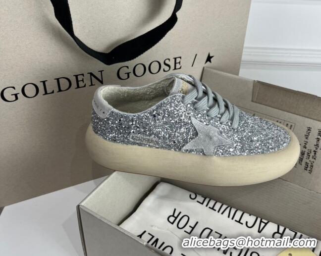 Cheap Golden Goose GGDB Space-Star Sneakers in Silver Glitter 030401