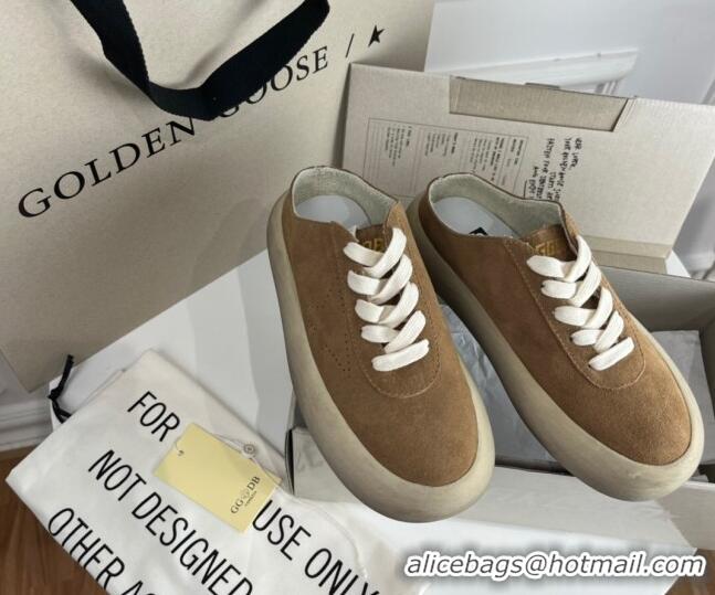 Low Price Golden Goose GGDB Space-Star Sabot Sneakers in Tobacco-Colored Suede 030406