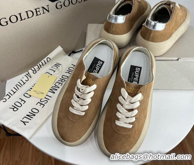 Low Price Golden Goose GGDB Space-Star Sabot Sneakers in Tobacco-Colored Suede 030406