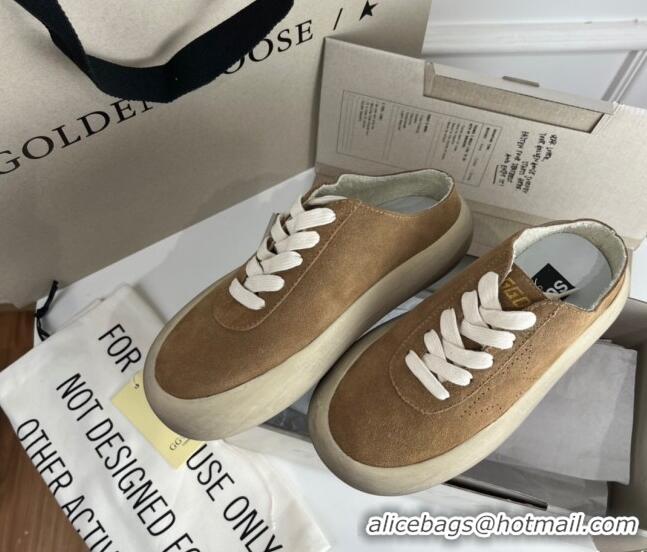 Low Price Golden Goose GGDB Space-Star Sabot Sneakers in Tobacco-Colored Suede 030406