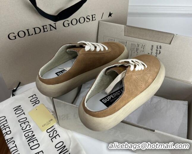 Low Price Golden Goose GGDB Space-Star Sabot Sneakers in Tobacco-Colored Suede 030406