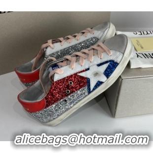 Classic Golden Goose GGDB Super-Star Sneakers in Multicolor Glitter with Star 030407