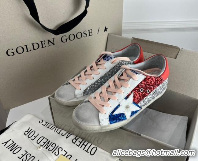 Classic Golden Goose GGDB Super-Star Sneakers in Multicolor Glitter with Star 030407