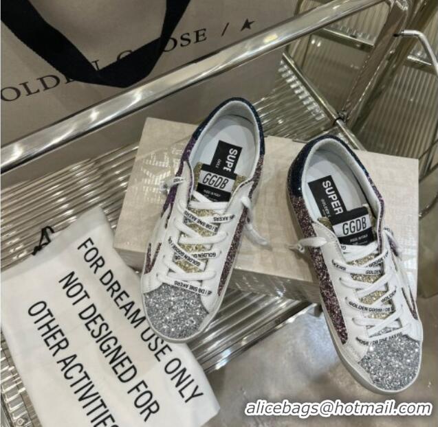 Cheapest Golden Goose GGDB Super-Star Sneakers in Multicolor Glitter with Star 030408