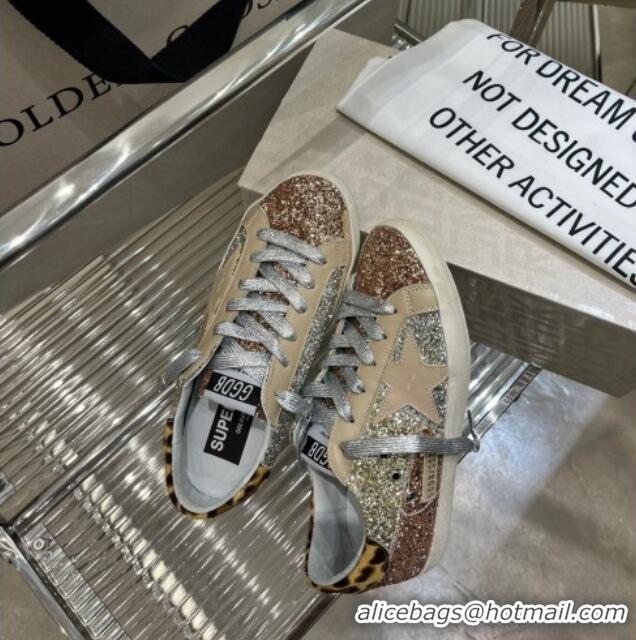 AAAAA Golden Goose GGDB Super-Star Sneakers in Multicolor Glitter with Star 030409