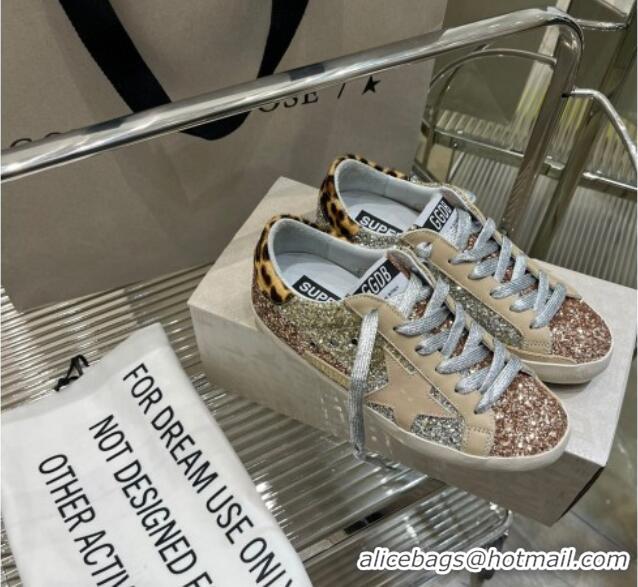 AAAAA Golden Goose GGDB Super-Star Sneakers in Multicolor Glitter with Star 030409