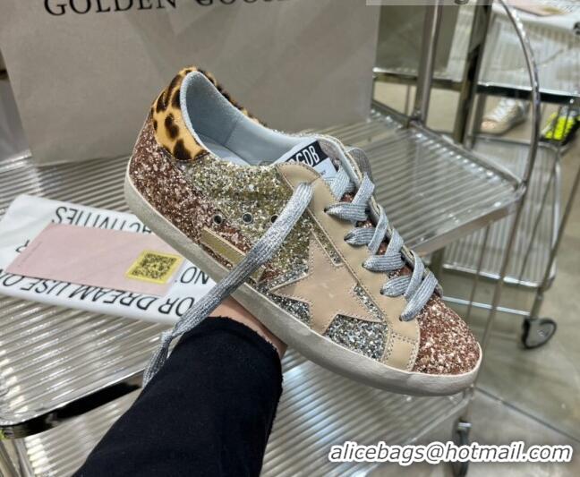 AAAAA Golden Goose GGDB Super-Star Sneakers in Multicolor Glitter with Star 030409