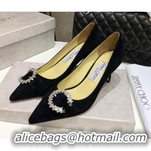 Top Quality Jimmy Choo Love Buckle Suede Pumps 6.5cm 021959 Black