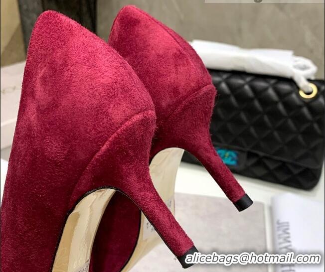 Duplicate Jimmy Choo Love Buckle Suede Pumps 6.5cm 021959 Burgundy