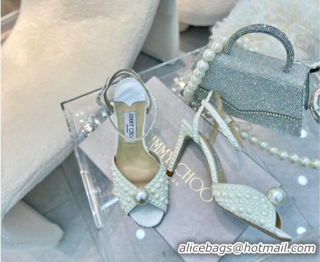 Super Quality Jimmy Choo Pearl Overall Sandals High Heel Sandals 8.5cm 2022 030714