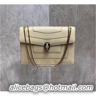 Good Product Bvlgari Serpenti Forever leather small crossbody bag 35106 Cream